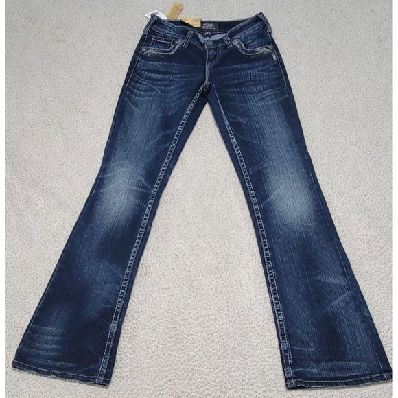 Silver Aiko Jeans Womens Blue Denim‎ Pants Bootcut Legs Mid Rise Size W25 NWT - Picture 4 of 13